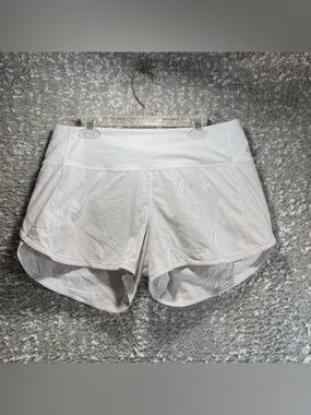 Lululemon Run Speed Up Shorts Off White Tall 6 Lined Sporty